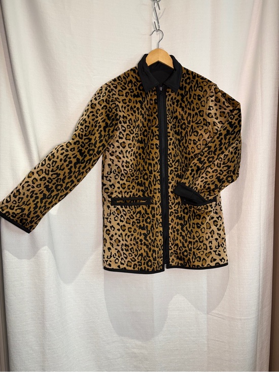 London Fog Jackets & Blazers - EUC 2010 Leopard Print/Black Women's Reversible Coat - Black Trim